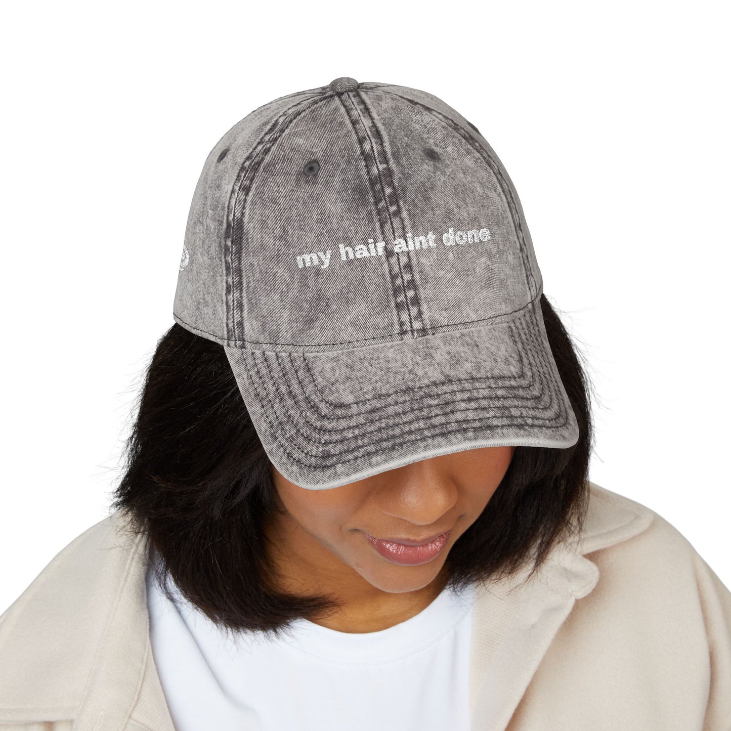 "my hair aint done" Embroidered Cap