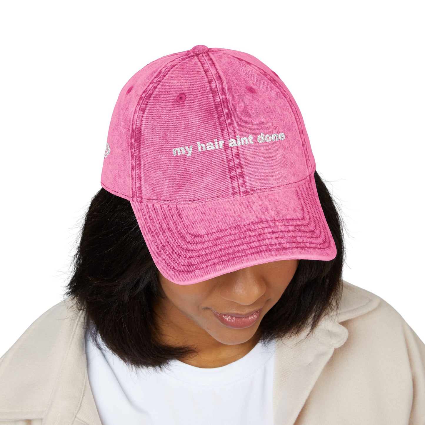 "my hair aint done" Embroidered Cap